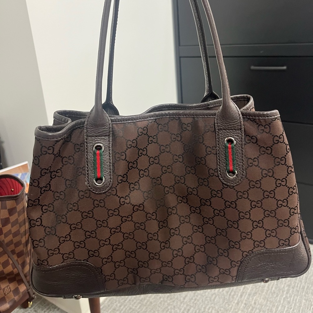 Gucci Gold and Brown Shoulder Bags with Signature Style